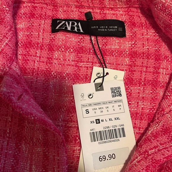 Zara Tweed Textured Woven Plaid Overshirt - Picture 3 of 6